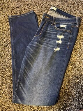 Abercrombie & Fitch Dark Blue Distressed Skinny Jeans
